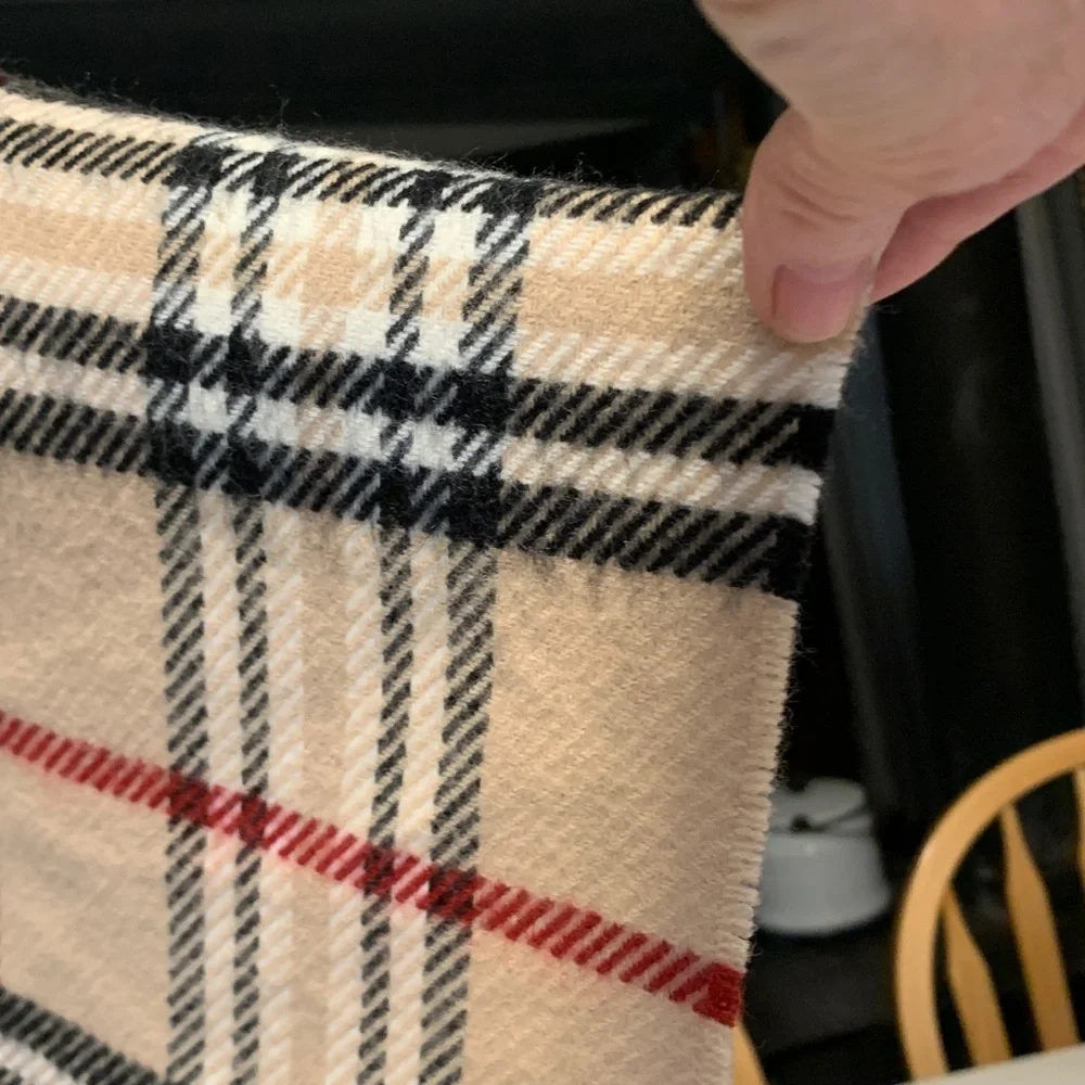 Classic Plaid Fringe Wrap Cape - Cream, Black & Red